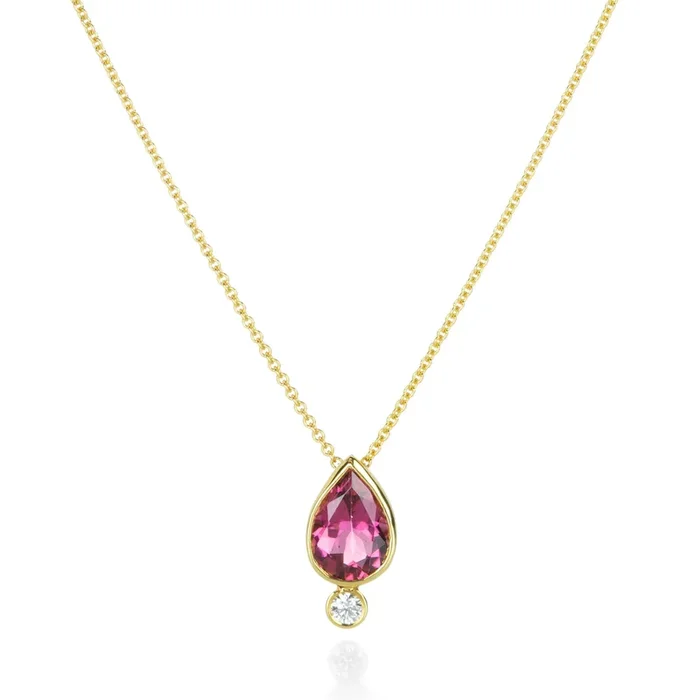 Tourmaline Lotus Seed Necklace