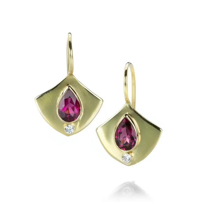 Tourmaline Shield Earrings