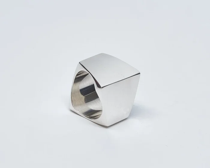 Trapezoid Square Sterling Silver Ring