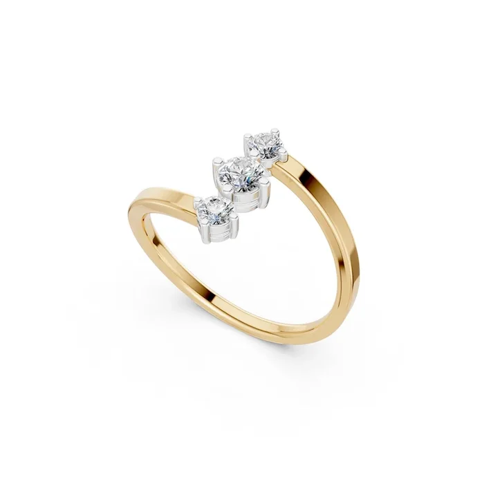 Tri Wrap 9KT Gold Lab Grown Diamond Ring