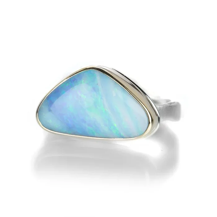 Triangular Boulder Opal Ring