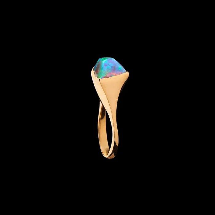 Triangular Opal Pyramid Ring