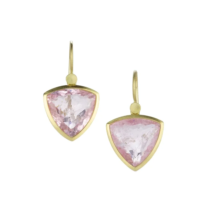 Trillion Morganite Drop Earrings