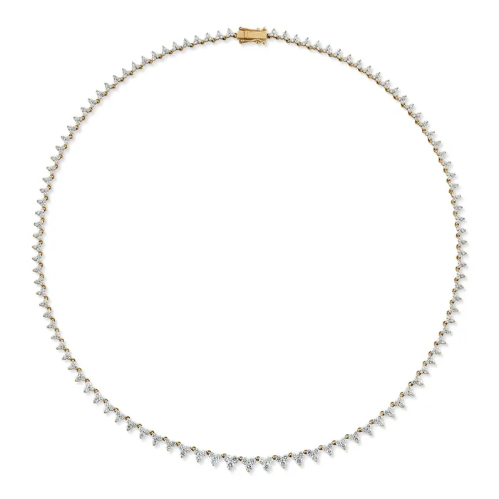 Trio Cluster Tennis Necklace