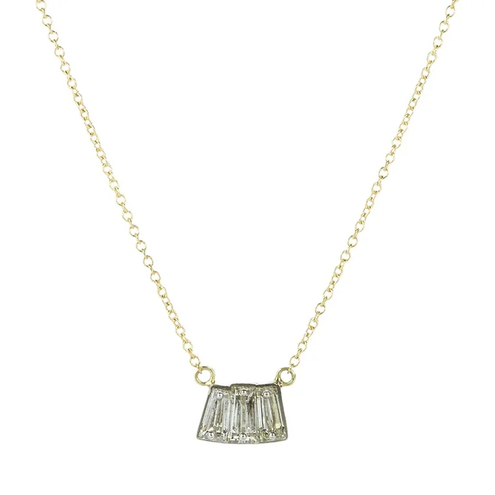 Triple Baguette Diamond Necklace