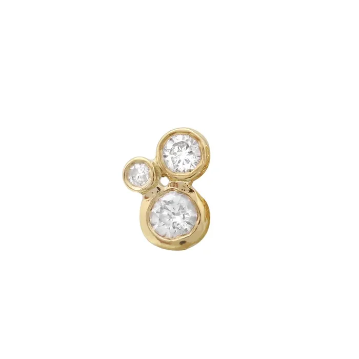 Triple Bezel Diamond Earring