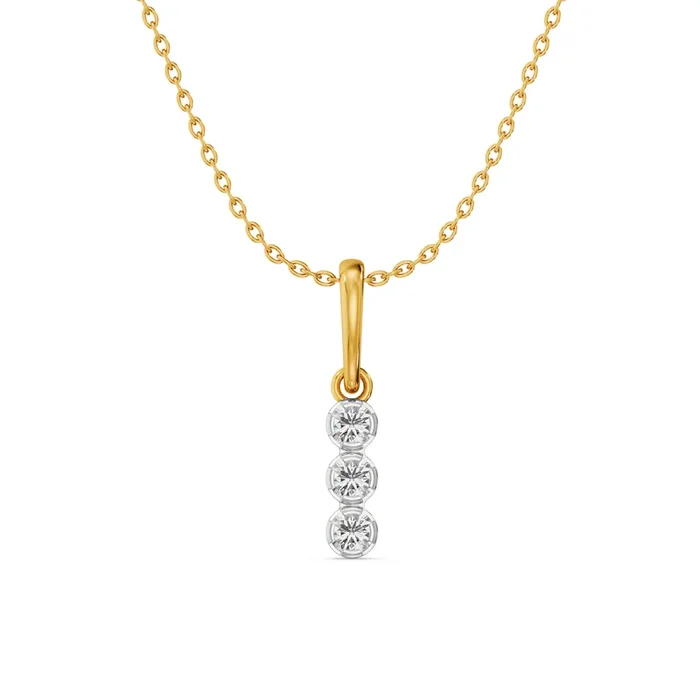 Triple Bubble 9KT Gold Lab Grown Diamond Pendant