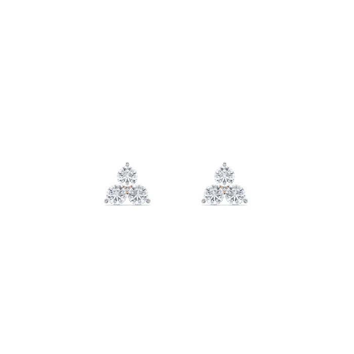 Triple Dot Petite 9KT Gold Lab Grown Diamond Studs for Multiple Piercings