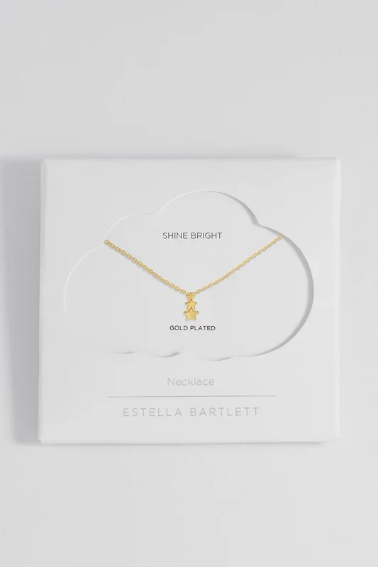 Triple Star Drop Necklace