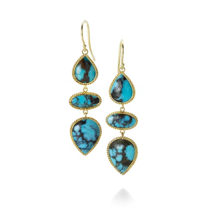 Triple Turquoise Drop Earrings