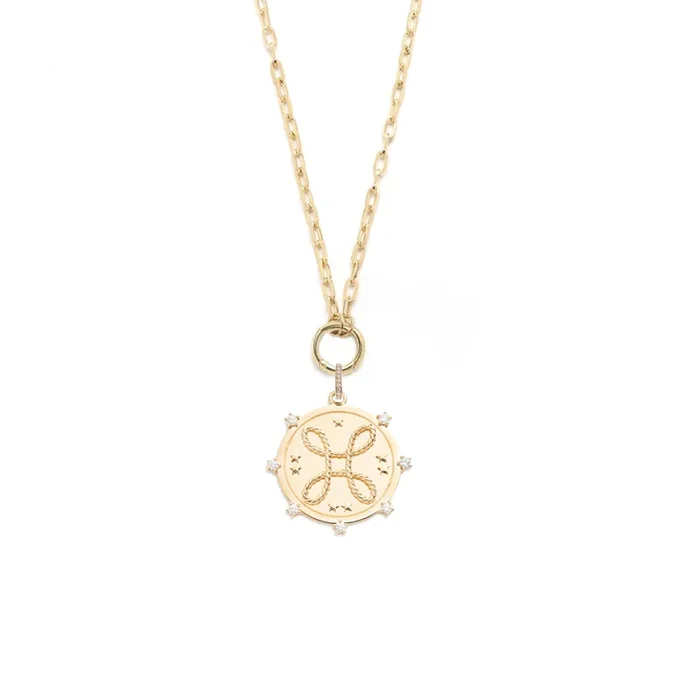 True Love Refined Clip Open Chain Necklace : in Yellow Gold with Diamonds