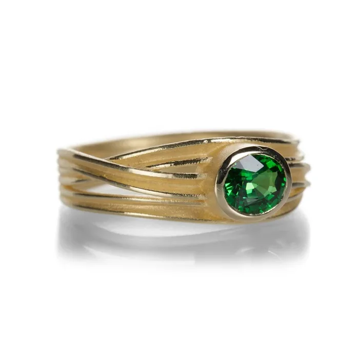 Tsavorite Triple Ribbon Ring