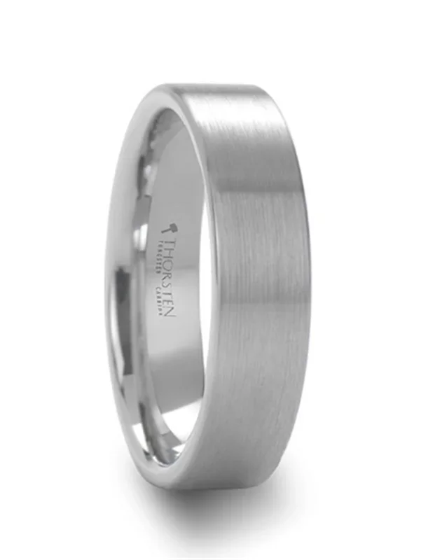 Tungsten ‘Mason’ 8mm Flat Brush Finish Wedding Band