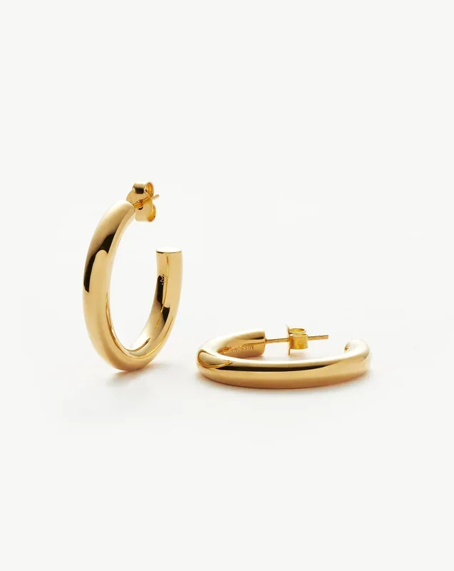 Tunnel Large Hoop Earrings | 18k Gold Plated