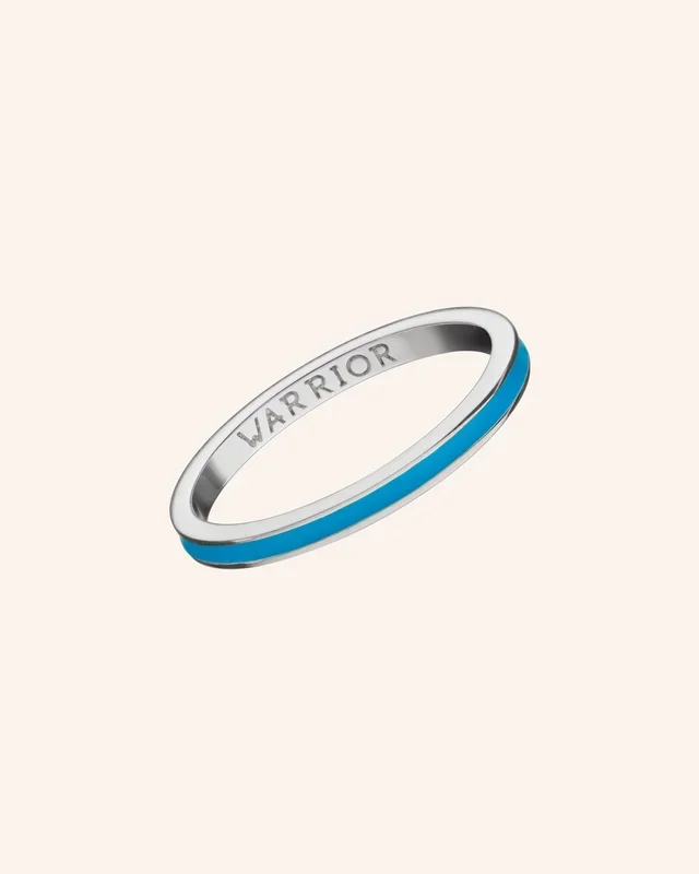 Turquoise “Warrior” Poesy Stackable Ring
