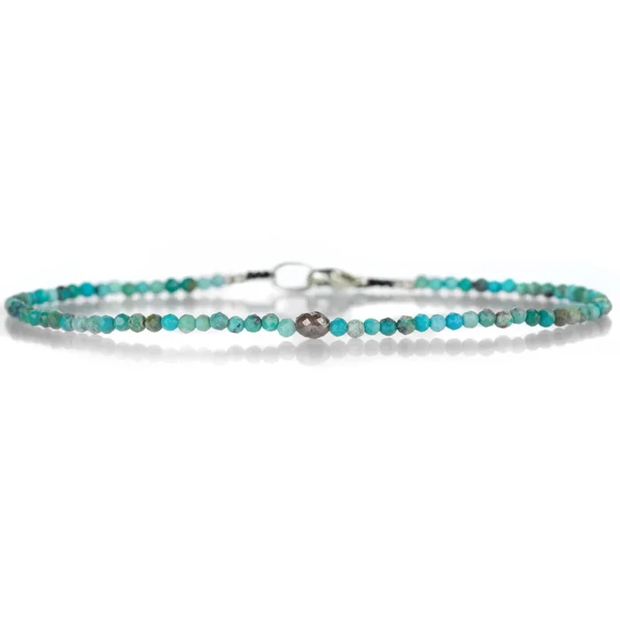 Turquoise and Brown Diamond Beaded Bracelet