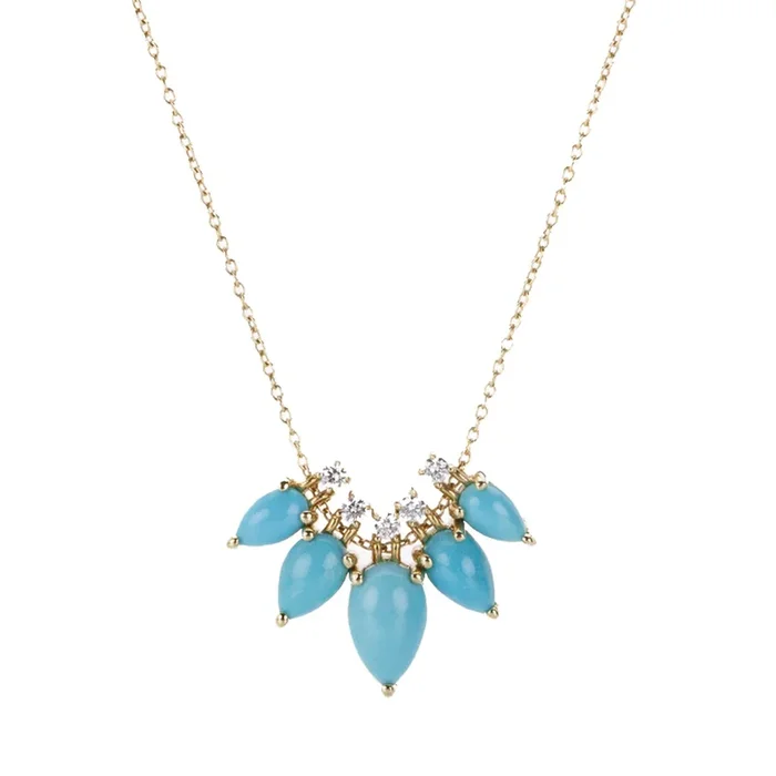 Turquoise and Diamond Story Necklace