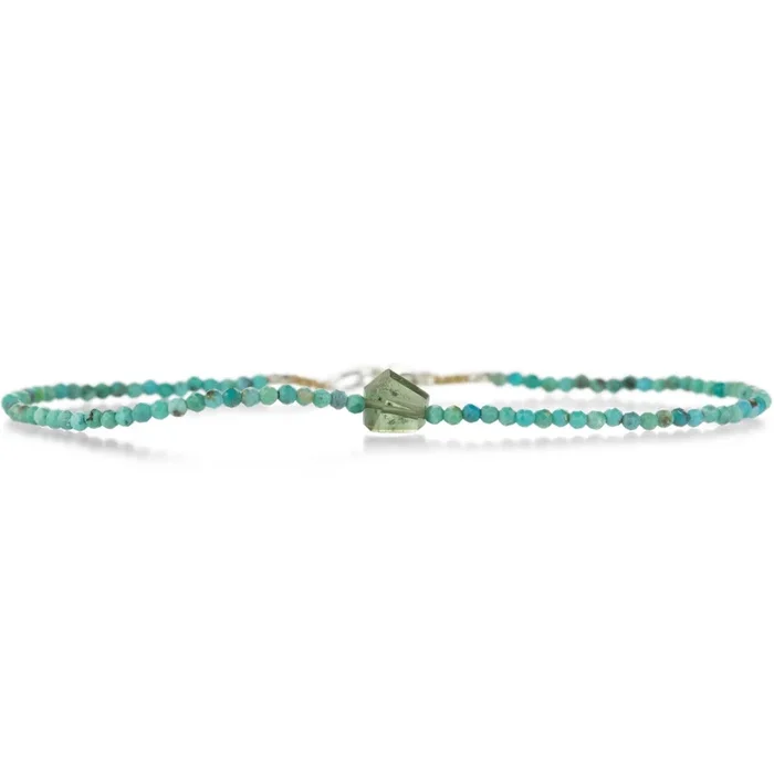 Turquoise and Tourmaline Beaded Bracelet