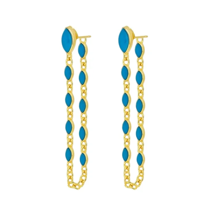 Turquoise Chain Earrings