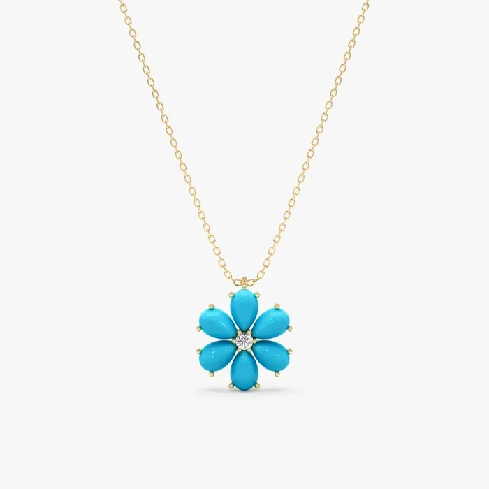 Turquoise Flower Necklace, Junelle