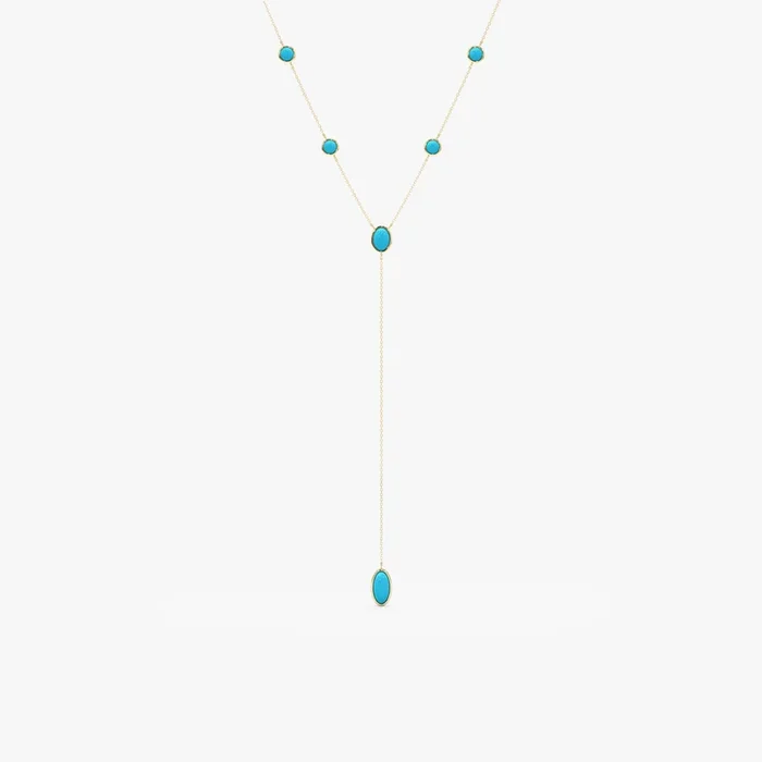 Turquoise Lariat Necklace, Aralyn