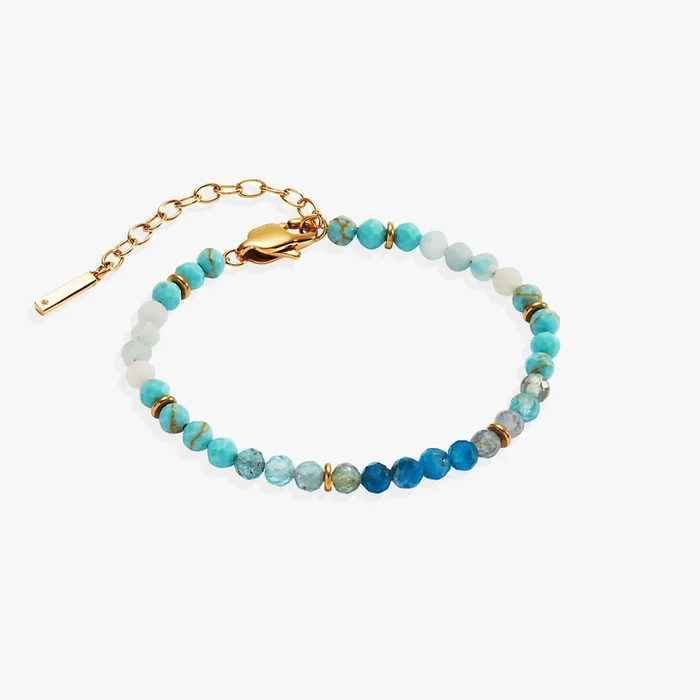 Turquoise Ombre Semi-Precious Beaded Bracelet