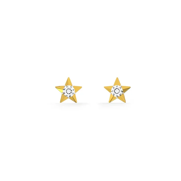 Twilight Burst 9KT Gold Lab Grown Diamond Studs for Multiple Piercings