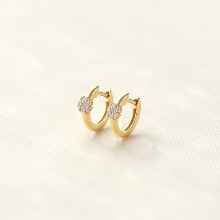 Twinkle Blossom Huggie Hoop Earrings