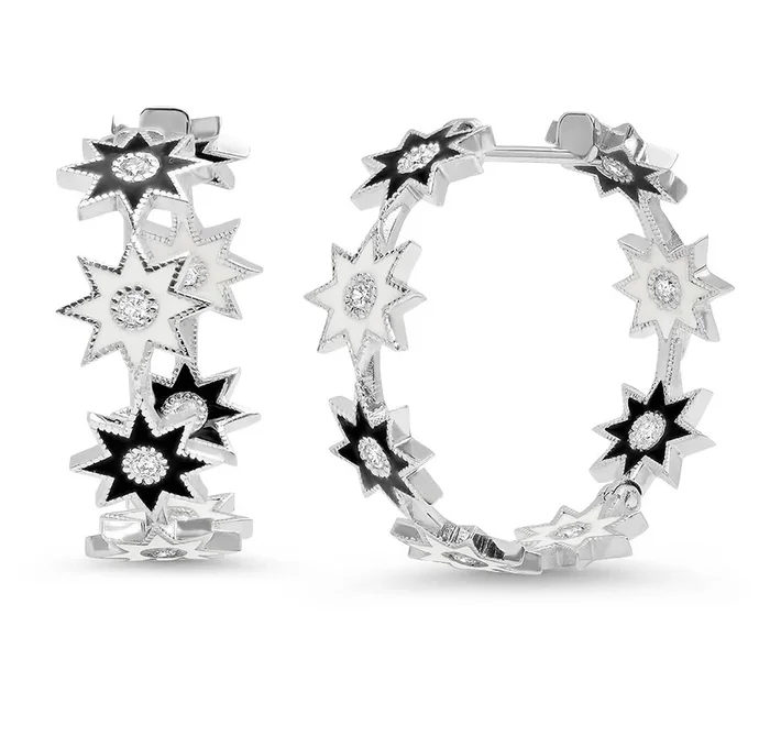 Twinkle Enamel Star Hoops
