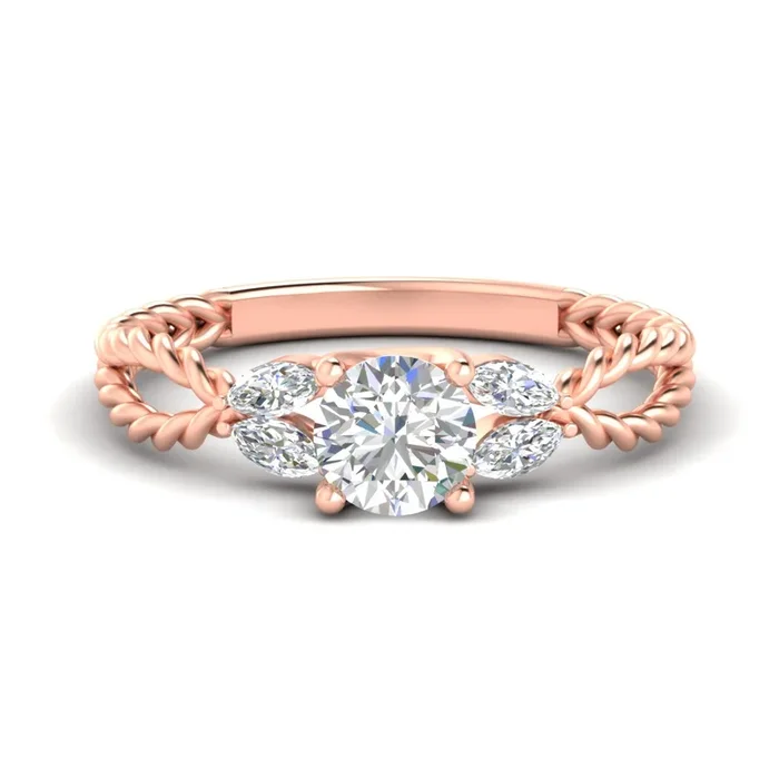 Twisted Leaf Split Braid Ring