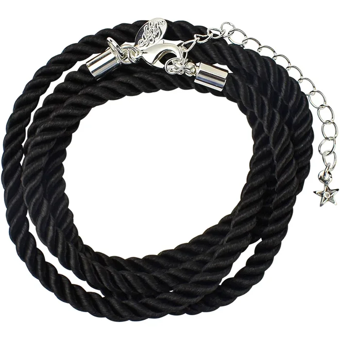 Twisted Sister 18″ Cord Necklace (Sterling Silvertone/Black)