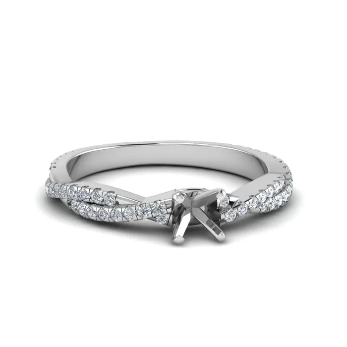 Twisted Vine Delicate Semi Mount Ring