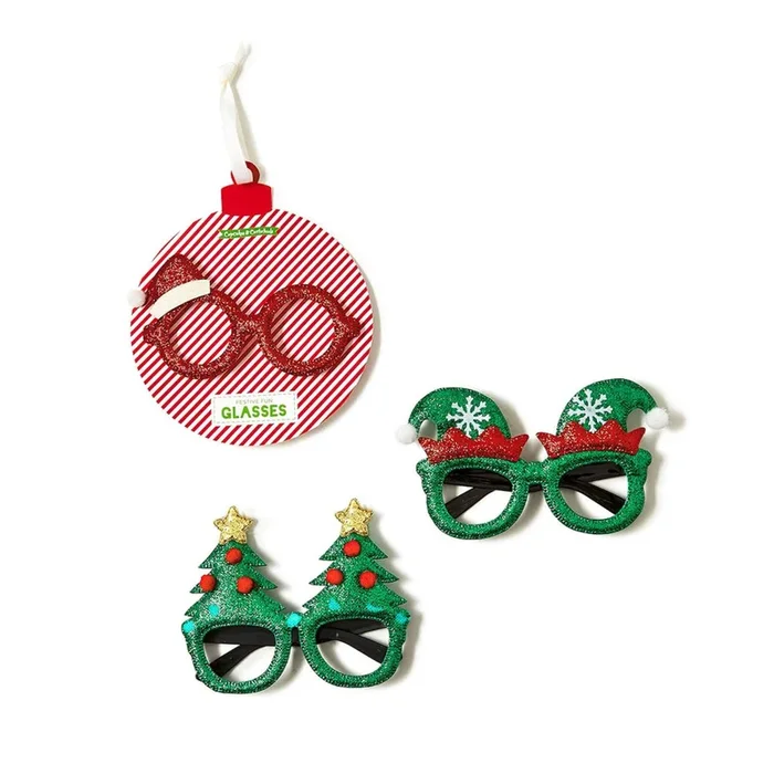 Two’s Company Festive Fun Glitter Glasses
