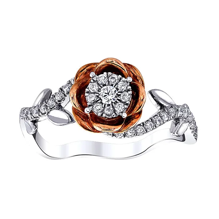 Two Hearts® Blooming Round Diamond Engagement Ring