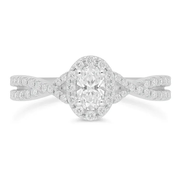 Two Hearts® Joined Path Oval Diamond Engagement Ring