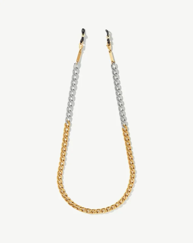 Two Tone Curb Eyewear Chain | 18k Gold Plated/Silver Plated