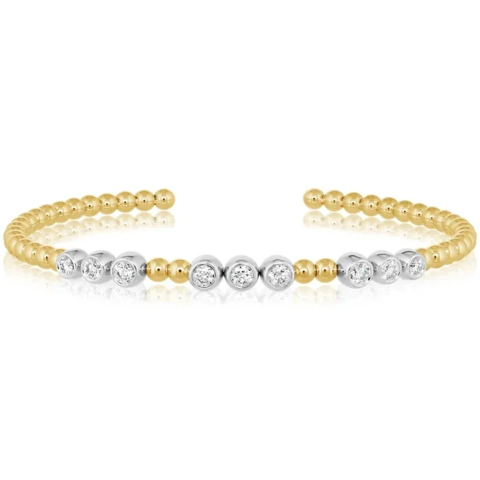 Two-Tone Diamond Cuff Bracelet