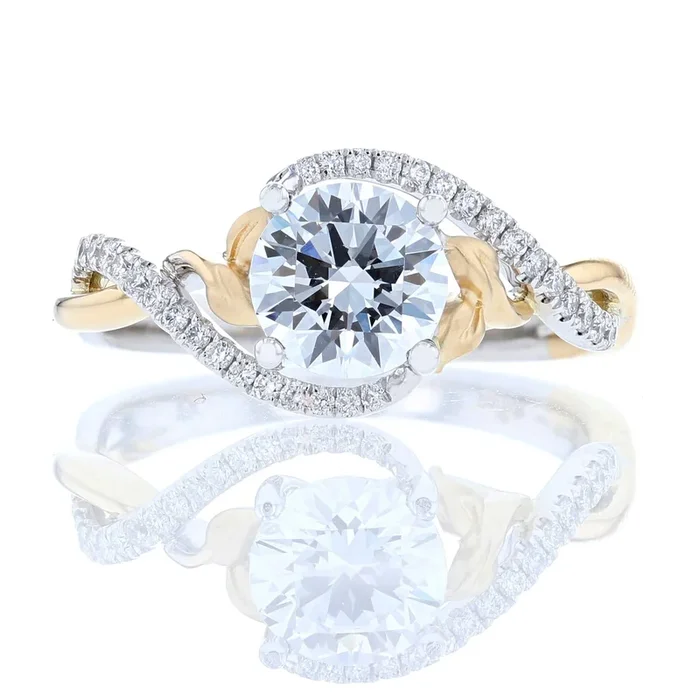 Two Tone Nature Diamond Engagement Ring
