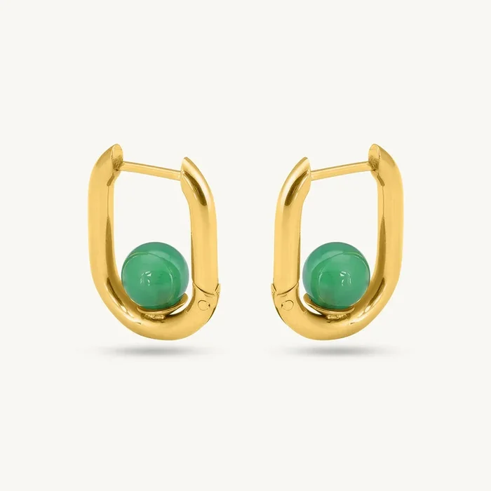 U Green Acrylic Hoop Earrings