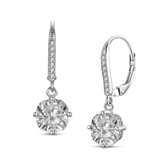 Valerie Solitaire Milgrain Dangle Earrings