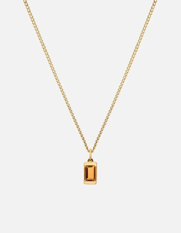Valor Citrine Necklace, Gold Vermeil