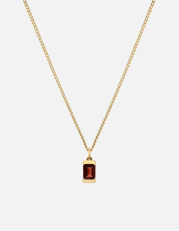 Valor Garnet Necklace, 14k Gold