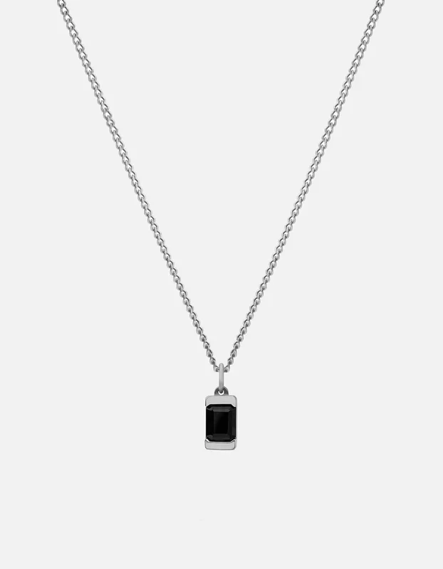 Valor Onyx Necklace, Sterling Silver