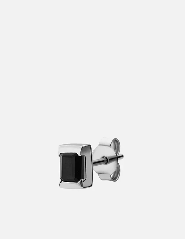 Valor Onyx Stud Earring, Sterling Silver