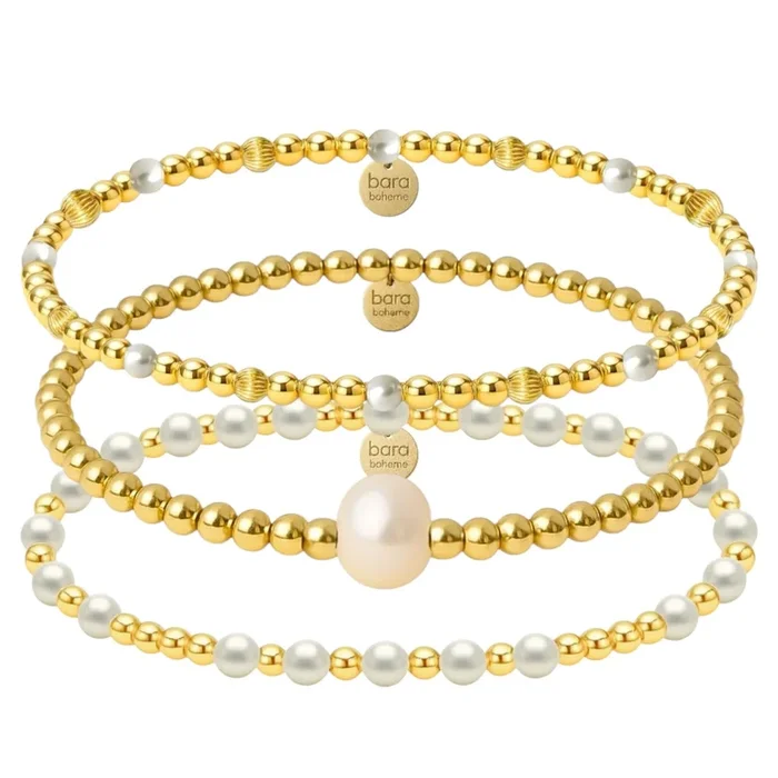 Venice | Gold Filled Beaded Bracelet Stack