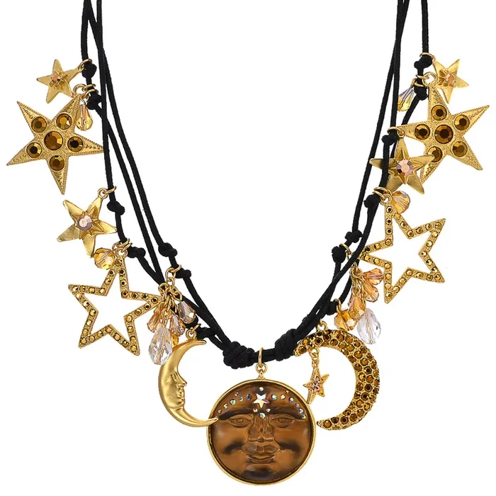 Venus Seaview Moon Stella Luna Necklace (Goldtone/Bronze)