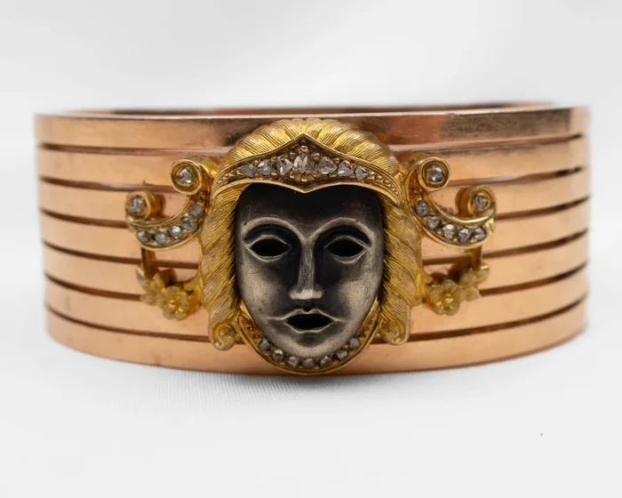 Victorian Bangle with Ornate Mask