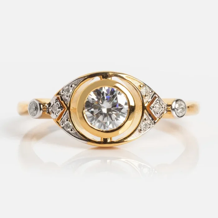 Vienna Moissanite and Diamond Ring