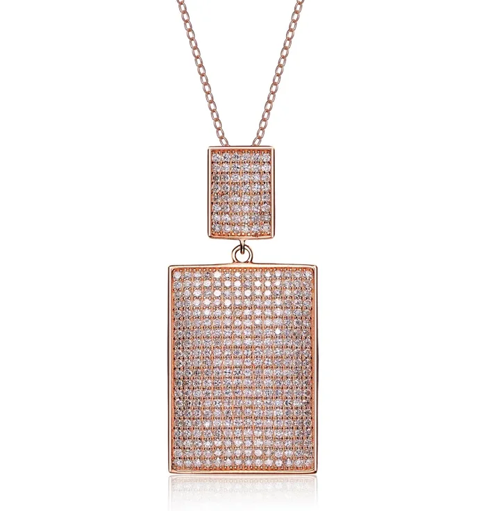Vilette Rosé Double Rectangle Necklace