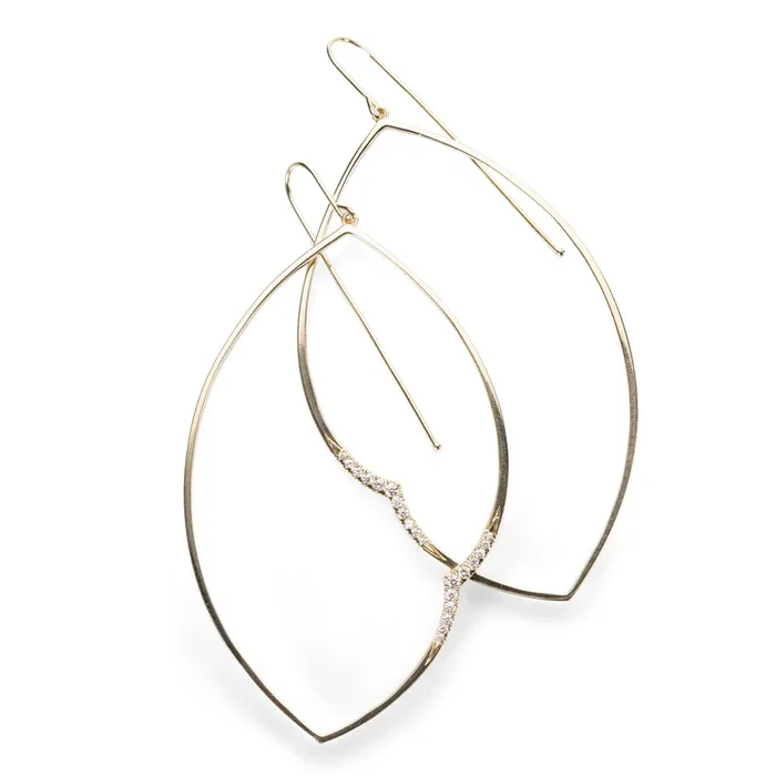 Vine Earrings with Pave Diamonds